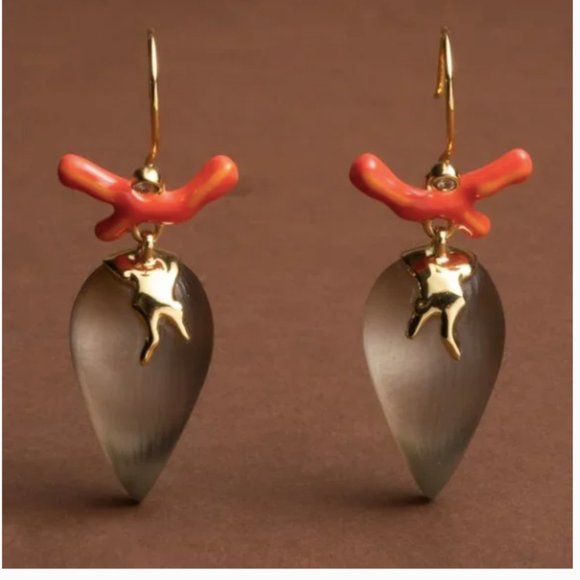 Alexis BittarAquatic Dreams Coral Drop Lucite Earrings in...